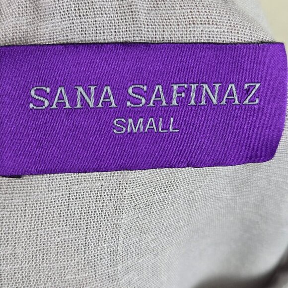 Sana Safinaz Size Small Light Gray Coverup Blue Embroidered Flowers Gray Pearl - Picture 10 of 14